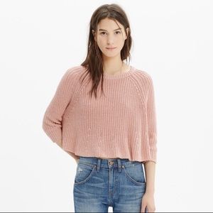 Madewell Pink Swing Crop Sweater